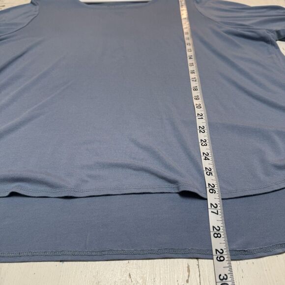 Cupio Top T-Shirt XL Blue Short Sleeve Jersey Knit Soft Cozy Comfy Fall Winter - Picture 5 of 7